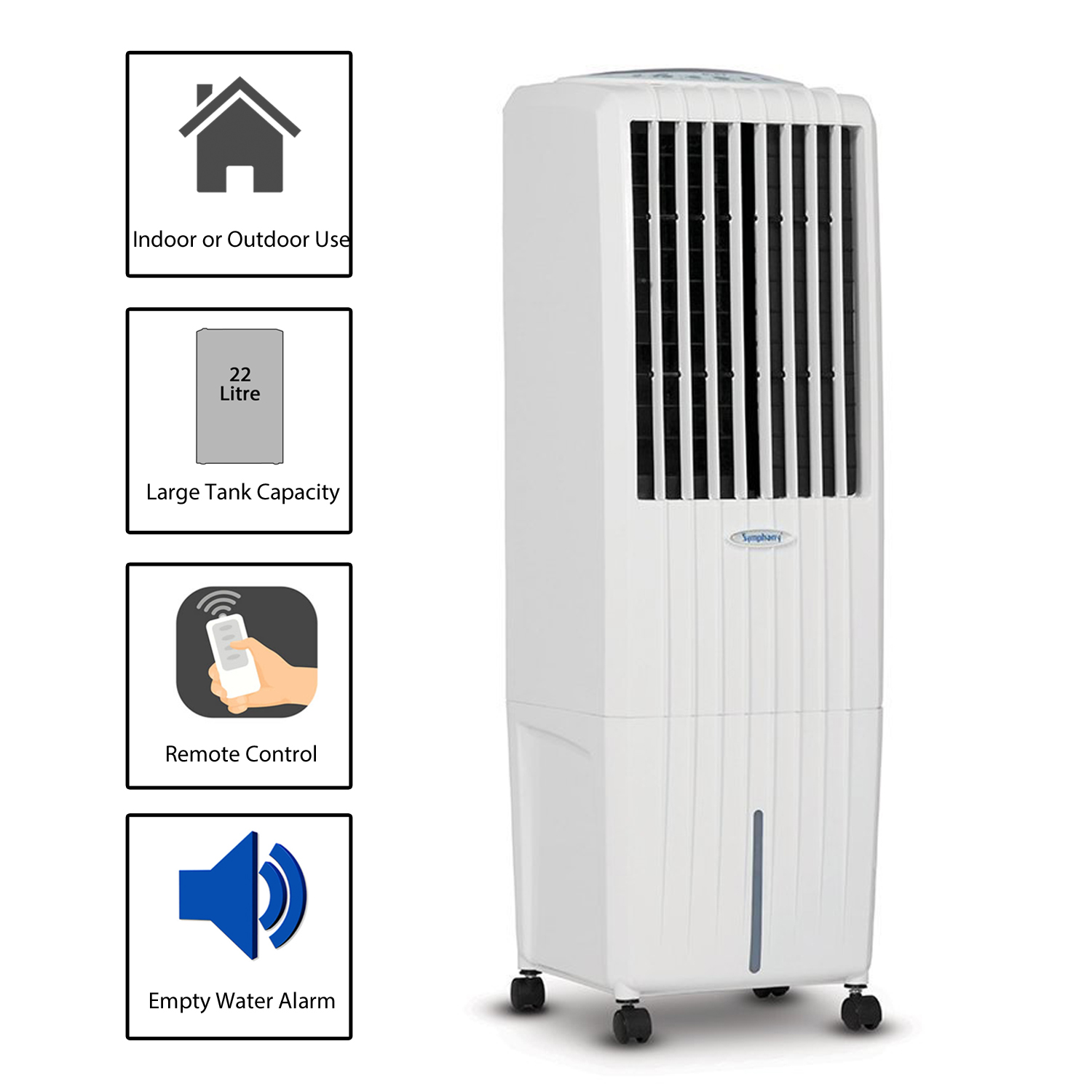 Symphony 22L Evaporative Air Cooler Alarm Remote Timer Digital Portable DiET22i eBay